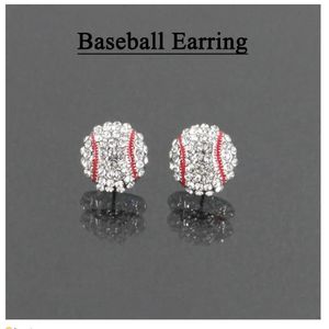 Bijoux boucle d'oreille strass sport balle boucles d'oreilles basket-ball Baseball Rugby oreille Stud bijoux 25 couleur