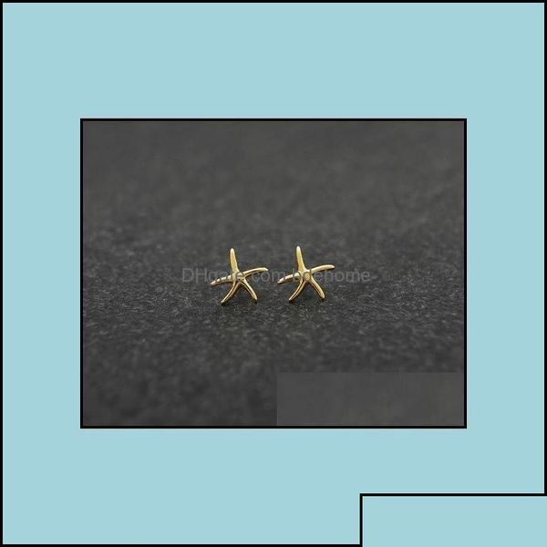 Bijoux Boucles d'oreilles Bijoux Mode Starfish Alliage de zinc Sier Plaqué Boucle d'oreille Marine Biologique pour les femmes En gros Drop Livraison 2021 Dh5Xo