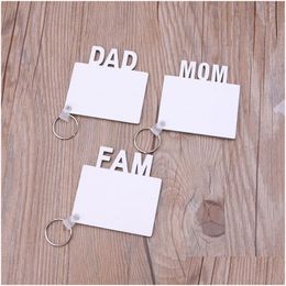 Bijoux Sublimation Porte-clés Amour Grad Papa Maman Senior Porte-clés Creative DIY Cadeau Vierge Fête Des Mères Cadeaux Fête Faveur Drop Livraison Ba Dhsrn