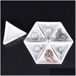 Bijoux Plateau 10 Pcs Environnementale Triangle Plaque Emballage Stockage Conteneurs En Plastique Pour Perles Affichage Organisateur Titulaire Drop Delivery Dhp9I