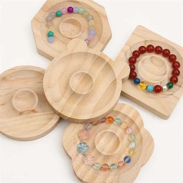 Bandeja de joyas Bandeja de madera maciza Bandeja de madera Tablero de diseño de cuentas de madera adecuada para joyas que fabrican collares de pulseras Bandeja práctica