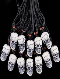 Bijoux entiers 12 pièces imitation Yak os sculpture Halloween horreur squelette tête de crâne pendentifs collier cadeaux pour hommes femmes 0399269603