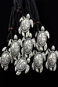 Sieraden Hele 12PCSLOT Tribal Totem Faux Bone Hars Gesneden kikker zon Zeeschildpad Hanger Ketting Schildpad Amulet Talisman Gift4416707