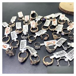 Joyería al por mayor 50 anillos mixtos para hombre y mujer moda diamante regalos del día de San Valentín Micro incrustaciones de circón gota entrega parte Dhyfs