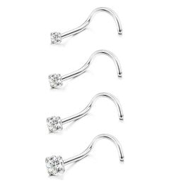 Sieraden groothandel 50 stks/veel populair Cz neusbuierschroef chirurgische stalen neuring neus piercing 20gx1,5 mm 2 mm 2,5 mm 3 mmshine gratis verzending