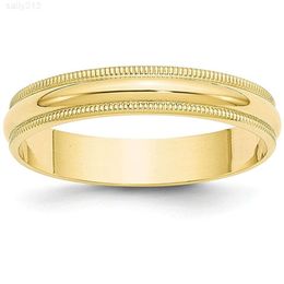 Bijoux Personnalisation en gros 4 mm réel 14k / 18k / 24k Jaune Solid Gold Ring Pawnable Wedding Couple Couple For Women Men