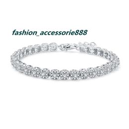 Sieraden Vrouwen Hip Hop Wit Vergulde S925 Link Synthetische Diamanten Sieraden Vvs 2mm Moissanite Tennis Chain Armband