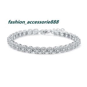 Bijoux Hip Hop pour femmes, plaqué or blanc, lien S925, bijoux en diamant synthétique Vvs, Bracelet en chaîne de Tennis Moissanite de 2mm