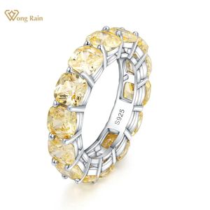 Bijoux Wong Rain classique en argent Sterling créé Moissanite diamants pierres précieuses bande de mariage bague de fiançailles bijoux fins en gros