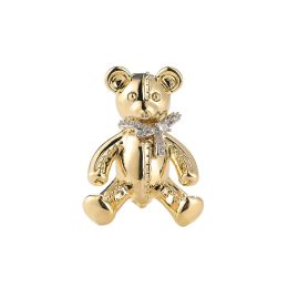 Bijoux WP009 WKT 2023 Zircon de haute qualité Broche d'ours lisse mignon cartouche Bow Animal Pin Accessoires Femme Femme NOUVEAU DESIGN