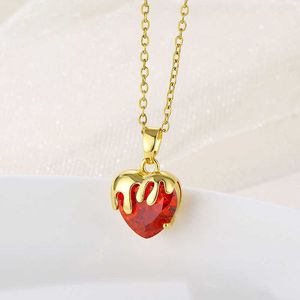 Sieraden zirkon liefde ketting ketting roestvrij staal hart kristallen kraagketen kleine hart ketting