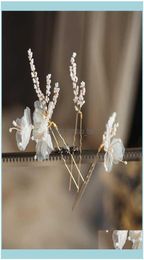 Joyería joya de joyería floral floral pie tocado de perlas clips pines de las mujeres damas de honor