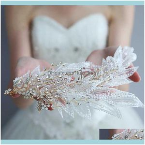 JewelryCharming perle en dentelle nuptiale couronne aessories fleuris les cheveux de mariage bijoux ramification pour femmes ornement drop livraison 2021 lndbn