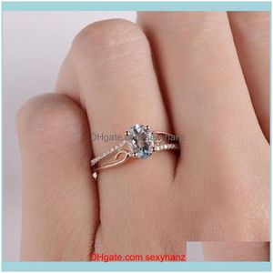 SieradenClassic Ovaal Water Zirkoon Crystal Ring voor Dames Engagement Party Trouwringen Sieraden Hand Aessoires Grootte 6-10 Cluster Drop levering