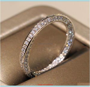 Jewelrycute Victoria Wieck Trouwringen Luxe Sieraden 925 Sterling Sier Corss Band Pave Witte Saffier Cz Diamant Vrouwen Partij Fo8410179