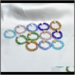 JewelryElegant Simple Resin Bead Elastische Ringen voor Vrouwen Multicolor Verstelbare Hartvinger Ring Klassieke Vintage Party Sieraden Geschenken Huwelijk