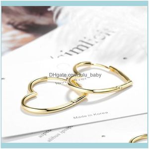 Jewelryfashion Big Heart Gold Color Hoop Boucles d'oreilles pour femmes Bijoux géométriques Tempérament sexy Vent froid élevé Hie Drop Livraison 2021 Jpz35