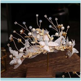 Jewelryforseven mode coréenne cristal simulé perles bandeaux diadème couronne pour femmes fille anniversaire mariée Noiva mariage cheveux bijoux goutte