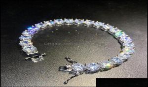 Jewelryiced Out Diamond Tennis Bracelets Mens Gold Sier Hip Hop Bijoux Haute Qualité 8Mm Zircon Bracelet Drop Livraison 2021 Mchvr1409613