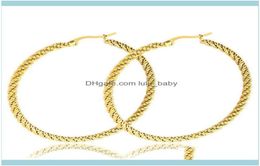 Juweliermxgxfam titanium stalen touwcirkel cirkel oorbellen sieraden voor vrouwen mode 3 maat keuzes 4 gouden kleur hie drop levering 1914355