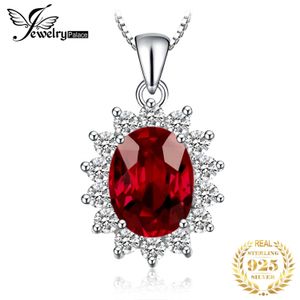 JewelryPalace 25ct Diana naturel rouge grenat 925 en argent Sterling pendentif de fiançailles collier pour femme mode cadeau sans chaîne 240311