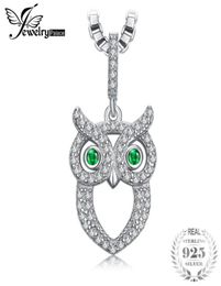 JewelryPalace Green Eyed 02CT Russe Simulated Emerald Pendant Collier 925 Box Silver 45 cm Chain1067777