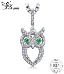 JewelryPalace – collier avec pendentif en argent Sterling 925, yeux verts, 02ct, imitation émeraude russe, chaîne de boîte de 45cm, 1871488