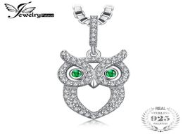 JewelryPalace – collier avec pendentif en argent Sterling 925, yeux verts, 02ct, imitation émeraude russe, chaîne de boîte de 45cm, 7546704