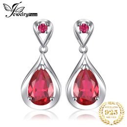 JewelryPalace Water Drop 76Ct créé rouge Ruby 925 Boucles d'oreilles en argent sterling pour femmes 240507