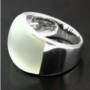 Jewelryr Jade Ring 7 20mm 925 STERLING SILVER NATURAL CLEAR WHITE OPAL RING TAILLE 7 8 9 10 225E