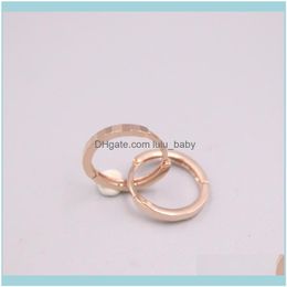 Jewelryreal Pur 18K Or Rose Boucles D'oreilles Cadeau Lisse Coupe Coin Hoop 1.2-1.4G Pour Femme Hie Drop Delivery 2021 Gxe0V
