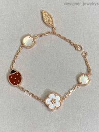 Bijoux Bracelets Designer Van Clover Bracelet Sept Star Ladybug 925 Bracelet à cinq fleurs