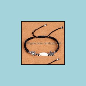 Jewelryshells Étoile de mer Tortue Charme Tressé Bracelets Cheville Tissé À La Main Boho Corde Bracelet Surfer Hawaiian Summer Beach Bijoux Pour Hommes Wome