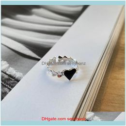 Jewelrysterling Sier Franse stijl schoppen liefde ringen cadeau voor dames open verstelbare vintage ring ontwerp Aessoires sieraden cluster drop del