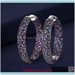 Jewelrytrendy Dubai Boucles d'oreilles africaines Forme de cercle Zircon cubique Grand cerceau pour femmes Bijoux de fiançailles Boucle Doreille Hie Drop Delivery 2