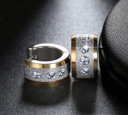 JEWELS Stud LeadNickel Boucles d'oreilles en petit cercle en acier inoxydable pavé brillant CZ Punk Rock Hoop boucle d'oreille pour femmes ou hommes GTE015722227