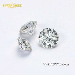 Jewepisode 2ct D Color blanco 8mm corte redondo Moissanites piedras preciosas sueltas DIY anillo joyería con certificado GRA venta al por mayor H1015