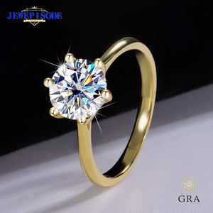 JEWEPISODE GRA certifié 1CT bague VVS1 Lab diamant Solitaire pour les femmes promesse de fiançailles bandes de mariage bijoux 240402