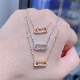 sieraden messis kettingen designer messikas voor vrouwen sieraden ketting Mxk enkele diamanten ketting 18k witgoud bezet met diamant volledige diamant glijdend mobiel Rose G