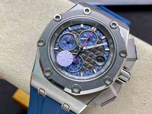 JF Luxury Watch 3126 MOVES MENS WATCHES TITANIUM CERAMISCHE RING Mond 44 mm voor- en achterste saffier WVX9