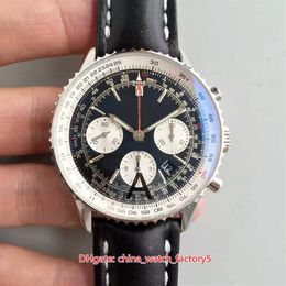 JF Maker Top Quality Watches 3 Color 43mm Navitimer AB012012 BB01 Cuir Bands Chronograph Swiss eta 7750 Mouvement Automatic Mens242i