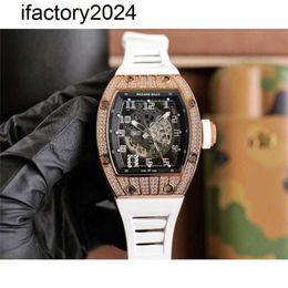 Jf RichdsMers Watch Factory Superclone designer diamant buste vers le bas auto rm010 montres-bracelets 1PX5 mouvement de haute qualité uhr cadran glacé montre lu