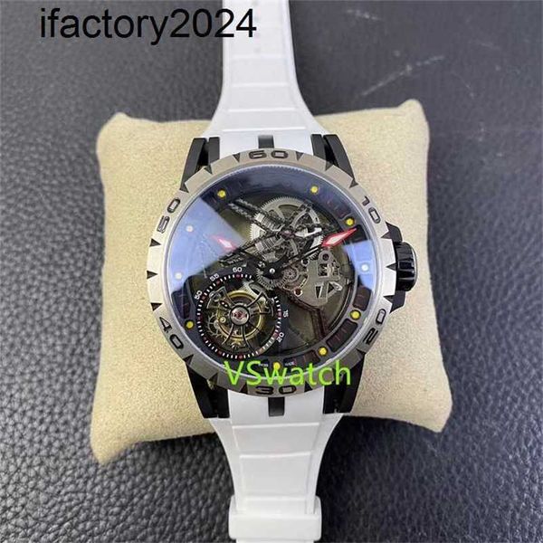 Jf RichdsMers Watch Factory Superclone Tourbillon RD509SQ Mouvement manuel Taille 42 mm Stockage d'énergie pendant 70 heures Film plastique Boîtier en fibre de carbone saphir