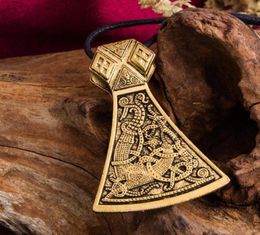 JF084 collier hache Viking nordique gravé symbole spécial motif viking amulette pendentif Vintage colliers femmes bijoux 2458037