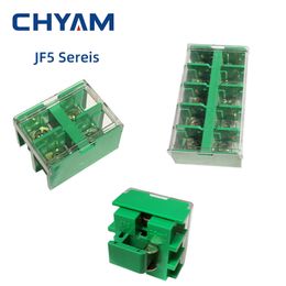 JF5-10/2 JF5-25 Messing Terminal Blocks Dual Row 660V 60A 100A Universal Din Rail gemonteerde draadconnector