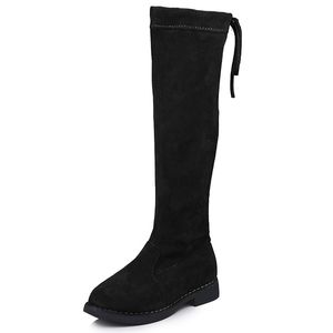 JGSHOWKITO Bottes en caoutchouc de mode d'hiver pour filles sur le genou Bottes pour enfants Enfants au genou en coton chaud doux noué à l'arrière 26-36 LJ200911