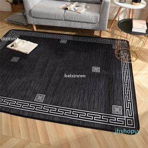 Jh Design – tapis noir décontracté, Super grand café, magasin de vêtements, rétro, noir et gris, antidérapant, à la mode