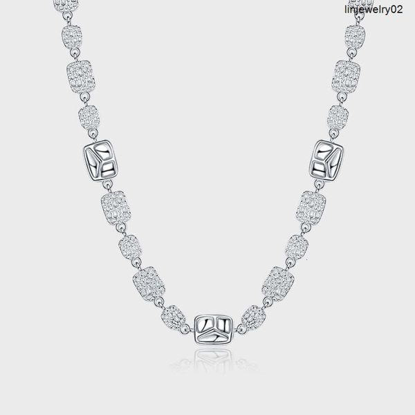 JH – bijoux fins en argent Sterling 925, livraison rapide, collier classique en diamant Moissanite VVS, chaîne de Tennis scintillante