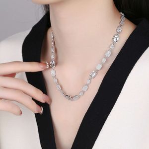 JH snelle levering fijne sieraden Sterling Sier VVS Moissanite Diamond Classic Cluster Bling Tennis Chain Necklace