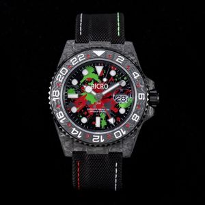 JH Montre De Luxe Herenhorloges 40X12 4mm 3186 automatisch mechanisch uurwerk koolstofvezel luxe horloge kunstvezel gevlochten wat240S